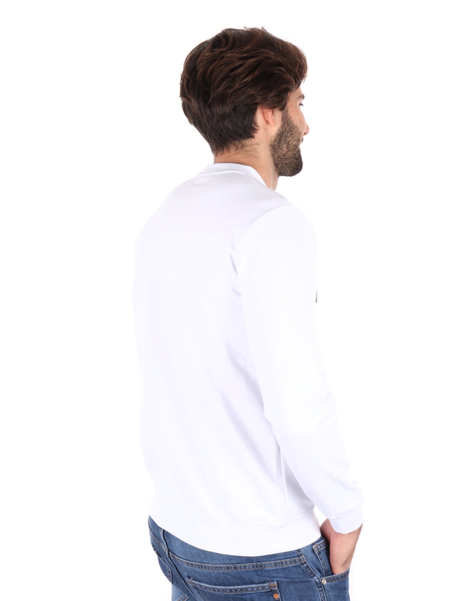 FELPA BASIC CON MAXI LOGO ICON UOMO BIANCO