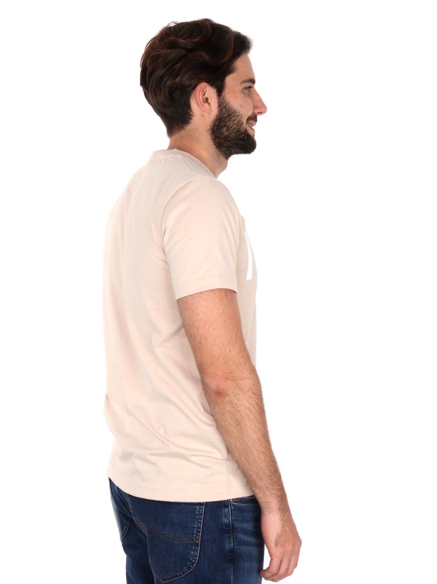 T-SHIRT BASIC CON MAXI LOGO ICON UOMO AVORIO