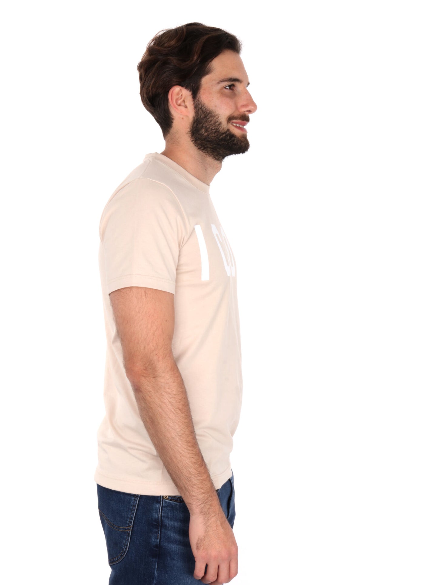 T-SHIRT BASIC CON MAXI LOGO ICON UOMO AVORIO