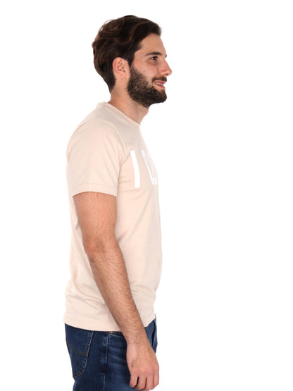 T-SHIRT BASIC CON MAXI LOGO ICON UOMO AVORIO