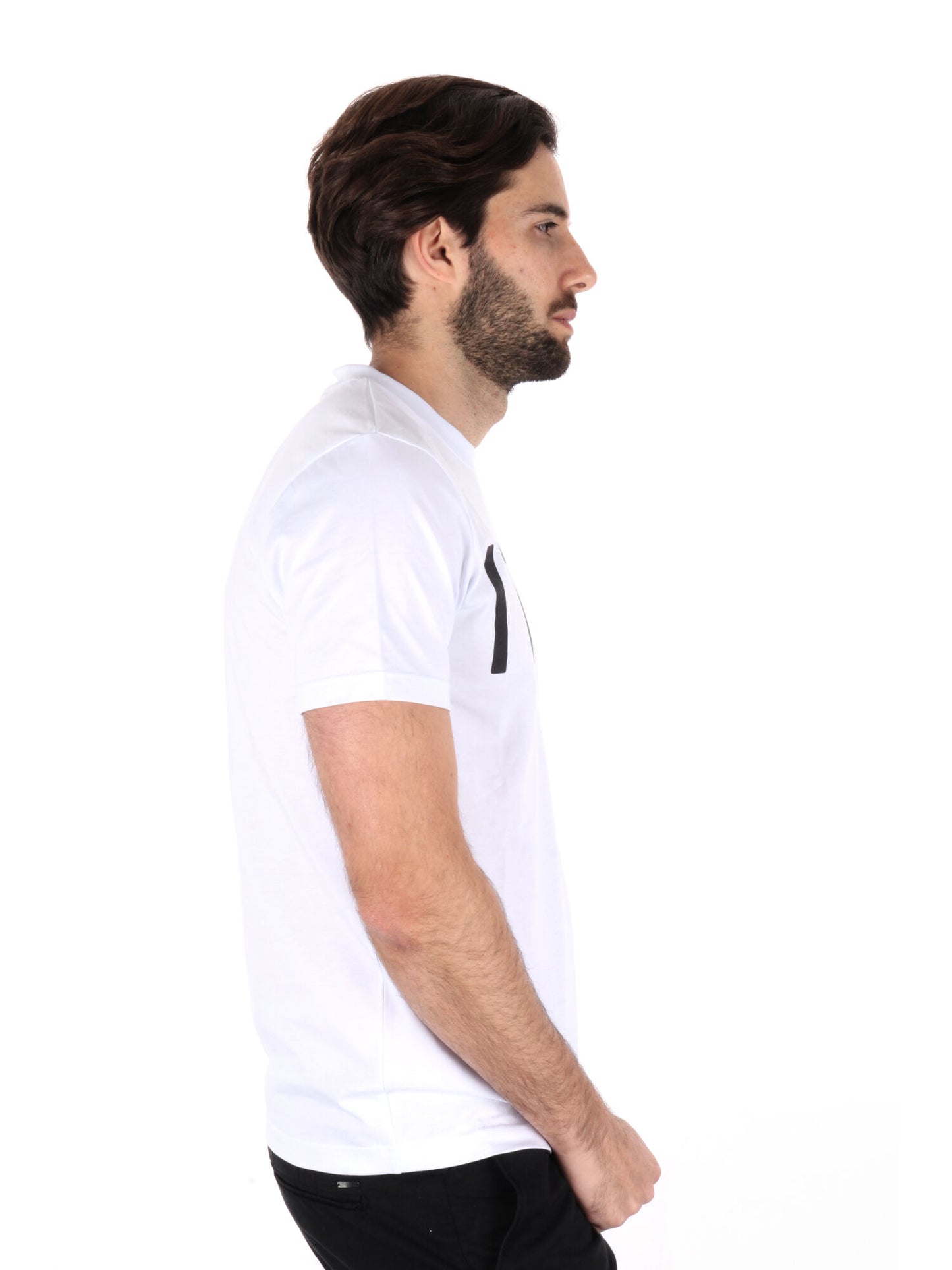 T-SHIRT BASIC CON MAXI LOGO ICON UOMO BIANCO