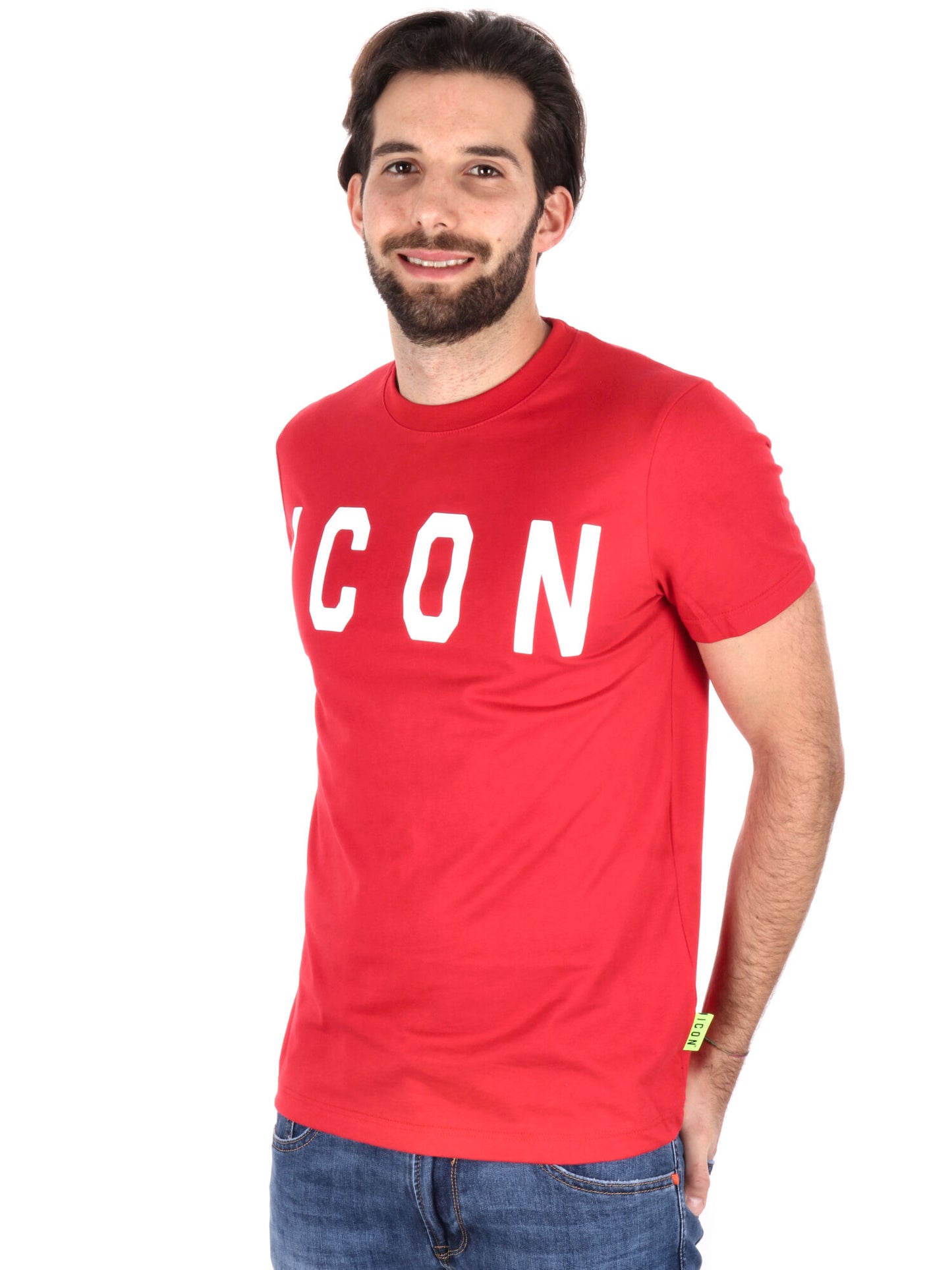 T-SHIRT BASIC CON MAXI LOGO ICON UOMO ROSSO