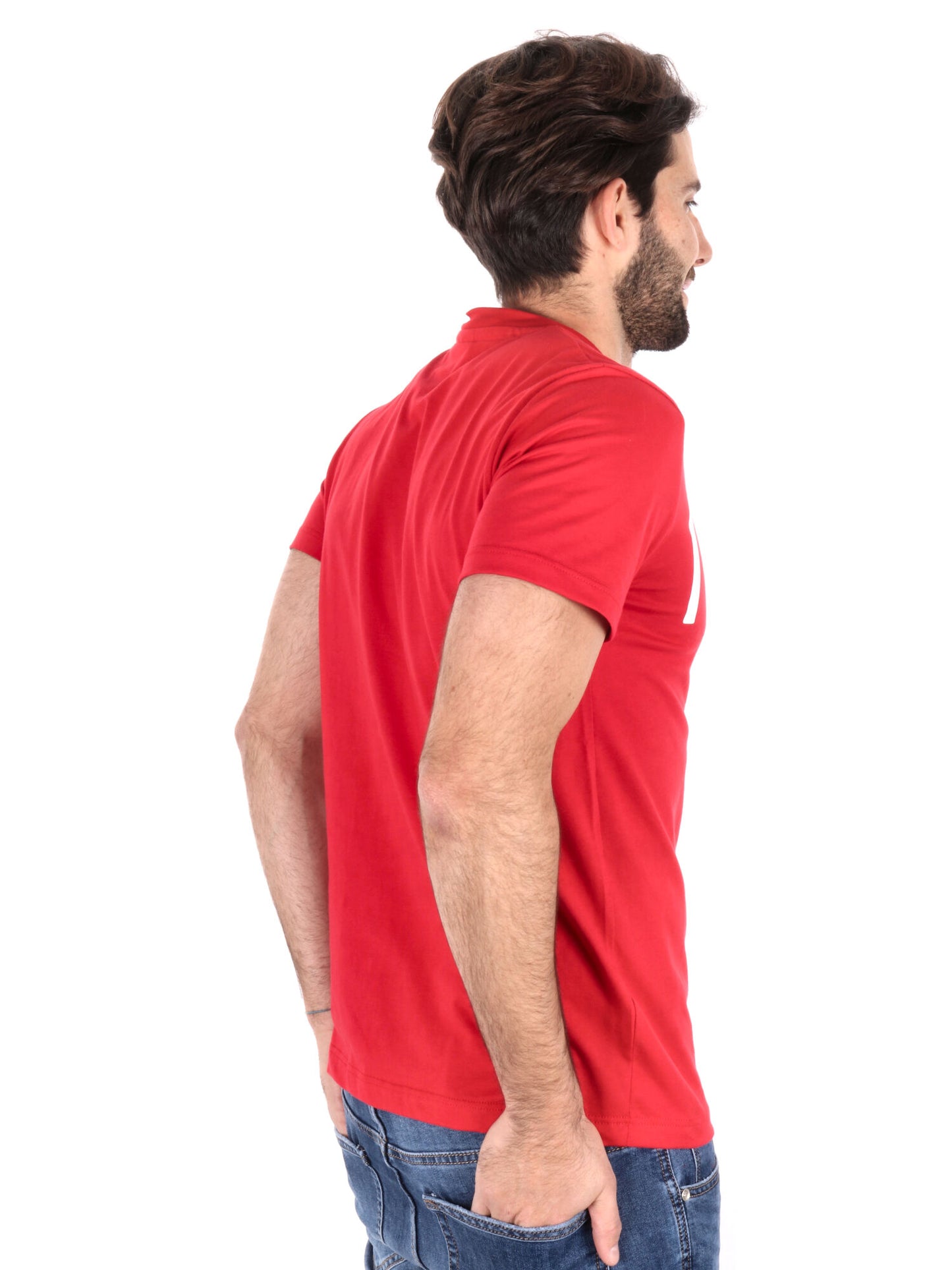 T-SHIRT BASIC CON MAXI LOGO ICON UOMO ROSSO