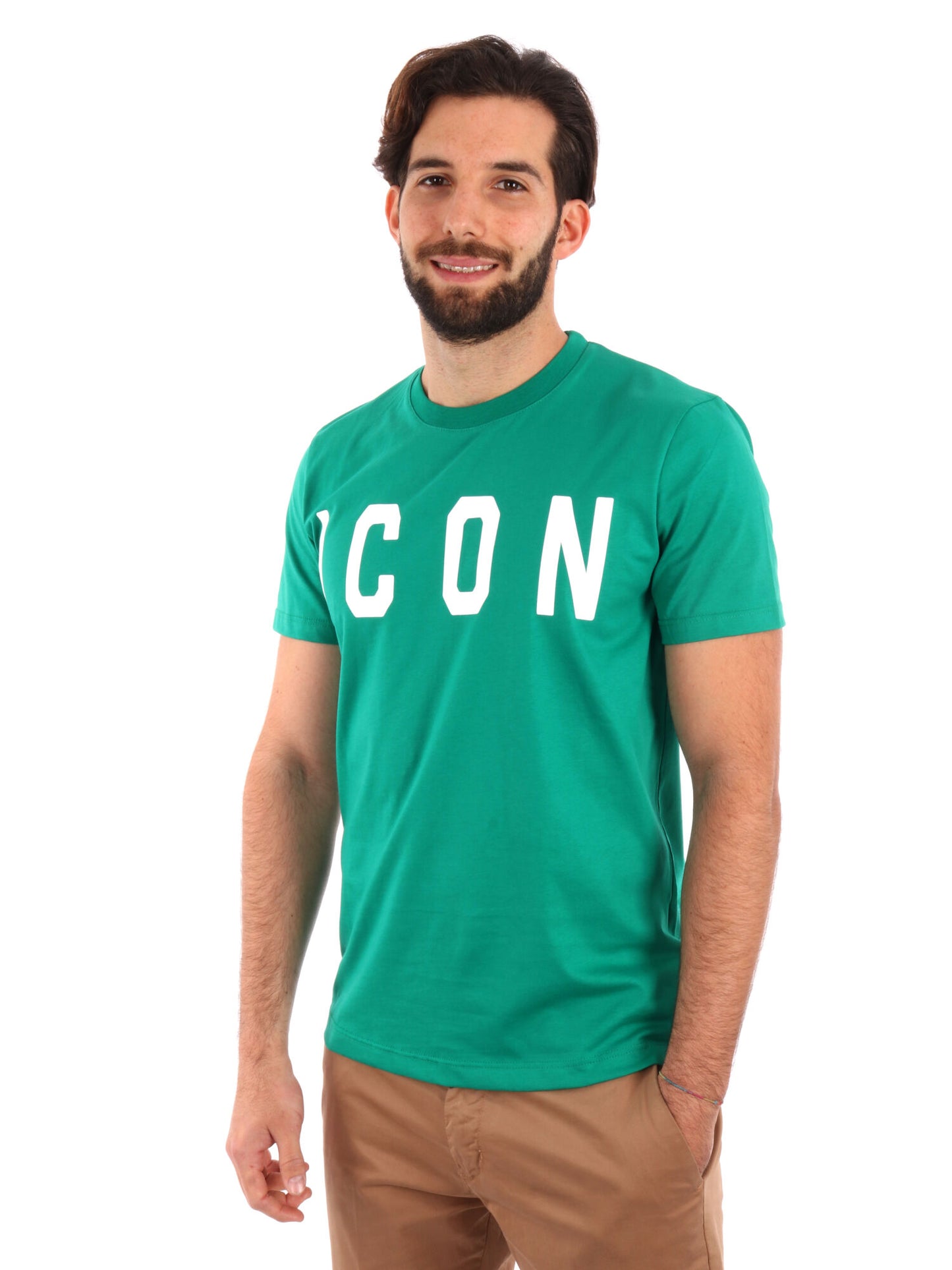 T-SHIRT BASIC CON MAXI LOGO ICON UOMO VERDE