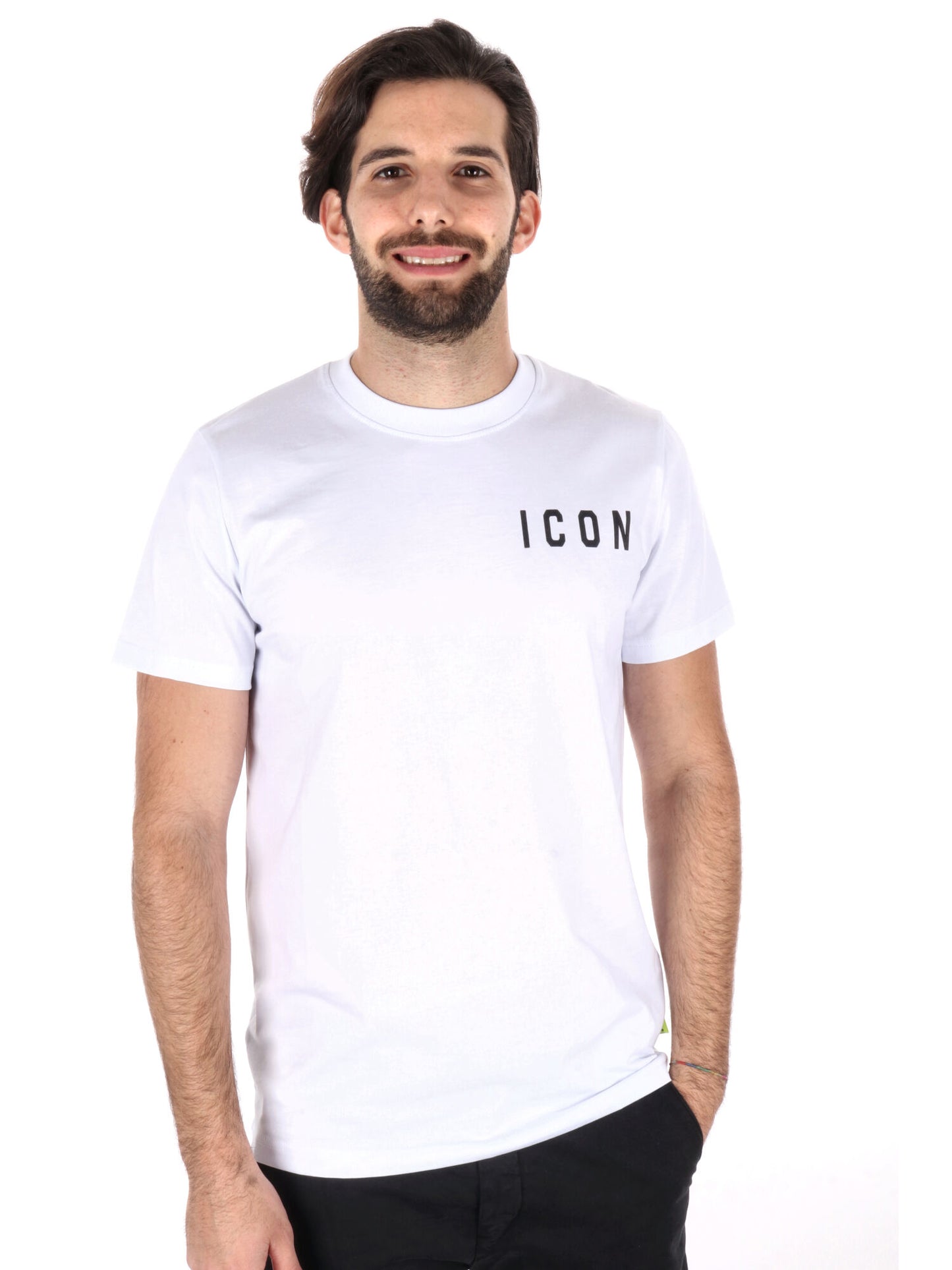 T-SHIRT BASIC CON LOGO ICON UOMO BIANCO