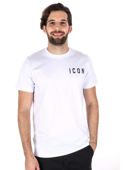 T-SHIRT BASIC CON LOGO ICON UOMO BIANCO