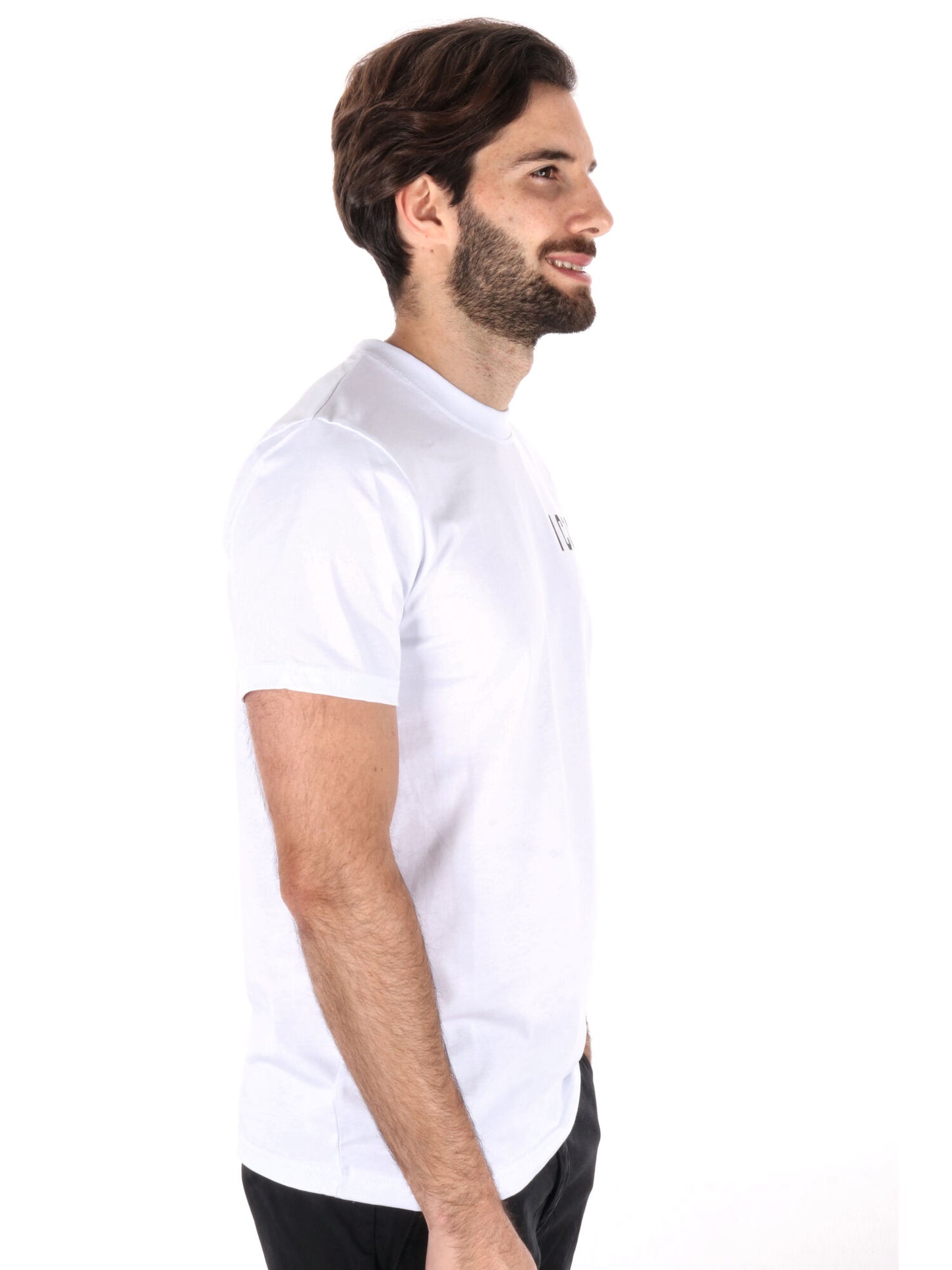 T-SHIRT BASIC CON LOGO ICON UOMO BIANCO