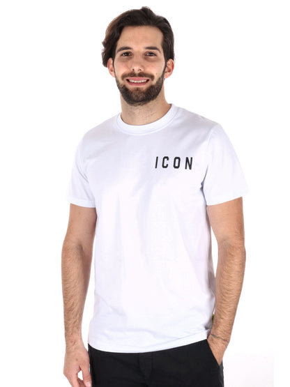 T-SHIRT BASIC CON LOGO ICON UOMO BIANCO