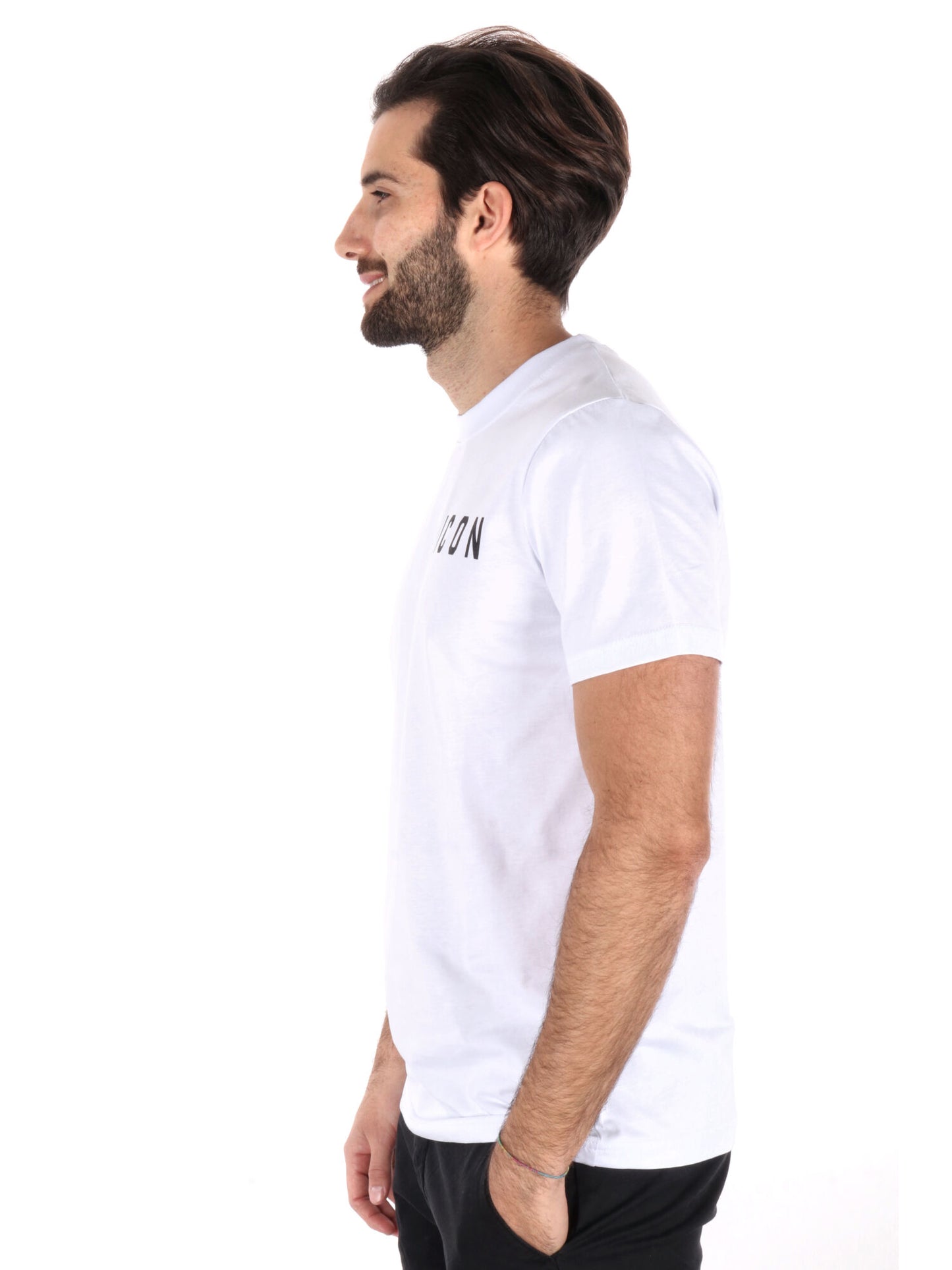 T-SHIRT BASIC CON LOGO ICON UOMO BIANCO