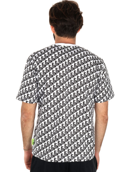 T-SHIRT LOGO ALL-OVER CON FASCIA ICON UOMO BIANCO
