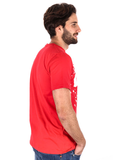 T-SHIRT LOGO SCHIZZI TRASVERSALE ICON UOMO ROSSO