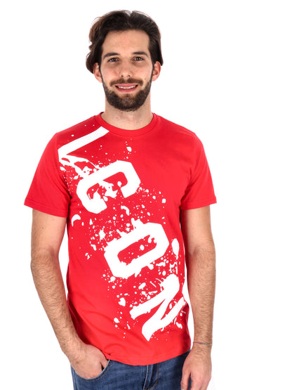 T-SHIRT LOGO SCHIZZI TRASVERSALE ICON UOMO ROSSO
