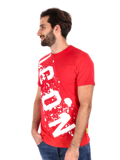 T-SHIRT LOGO SCHIZZI TRASVERSALE ICON UOMO ROSSO