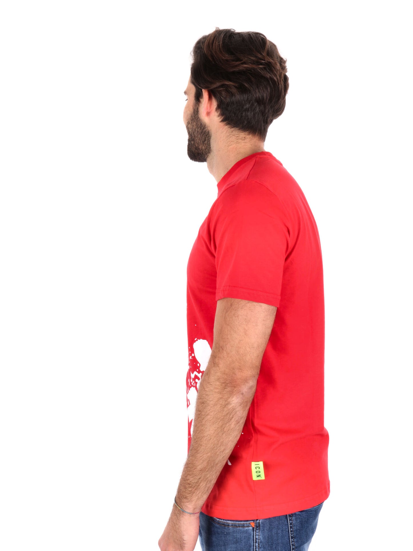 T-SHIRT LOGO SCHIZZI TRASVERSALE ICON UOMO ROSSO