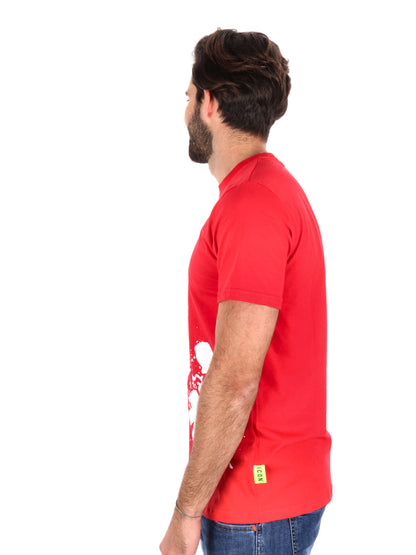 T-SHIRT LOGO SCHIZZI TRASVERSALE ICON UOMO ROSSO
