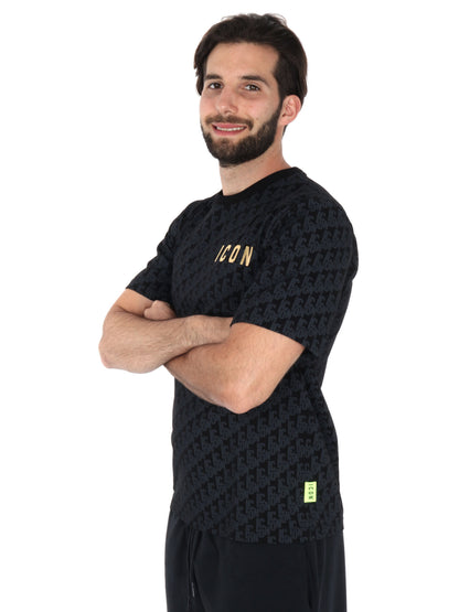 T-SHIRT LOGO ALL-OVER ICON UOMO NERO