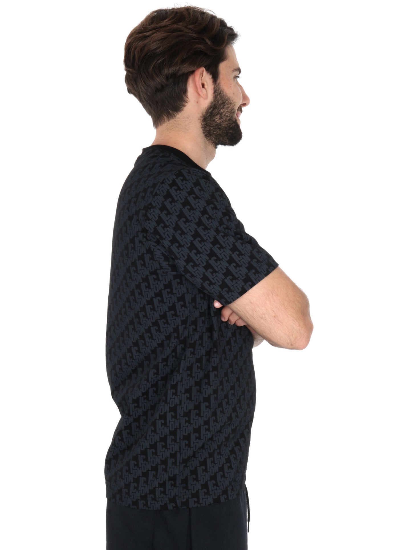 T-SHIRT LOGO ALL-OVER ICON UOMO NERO