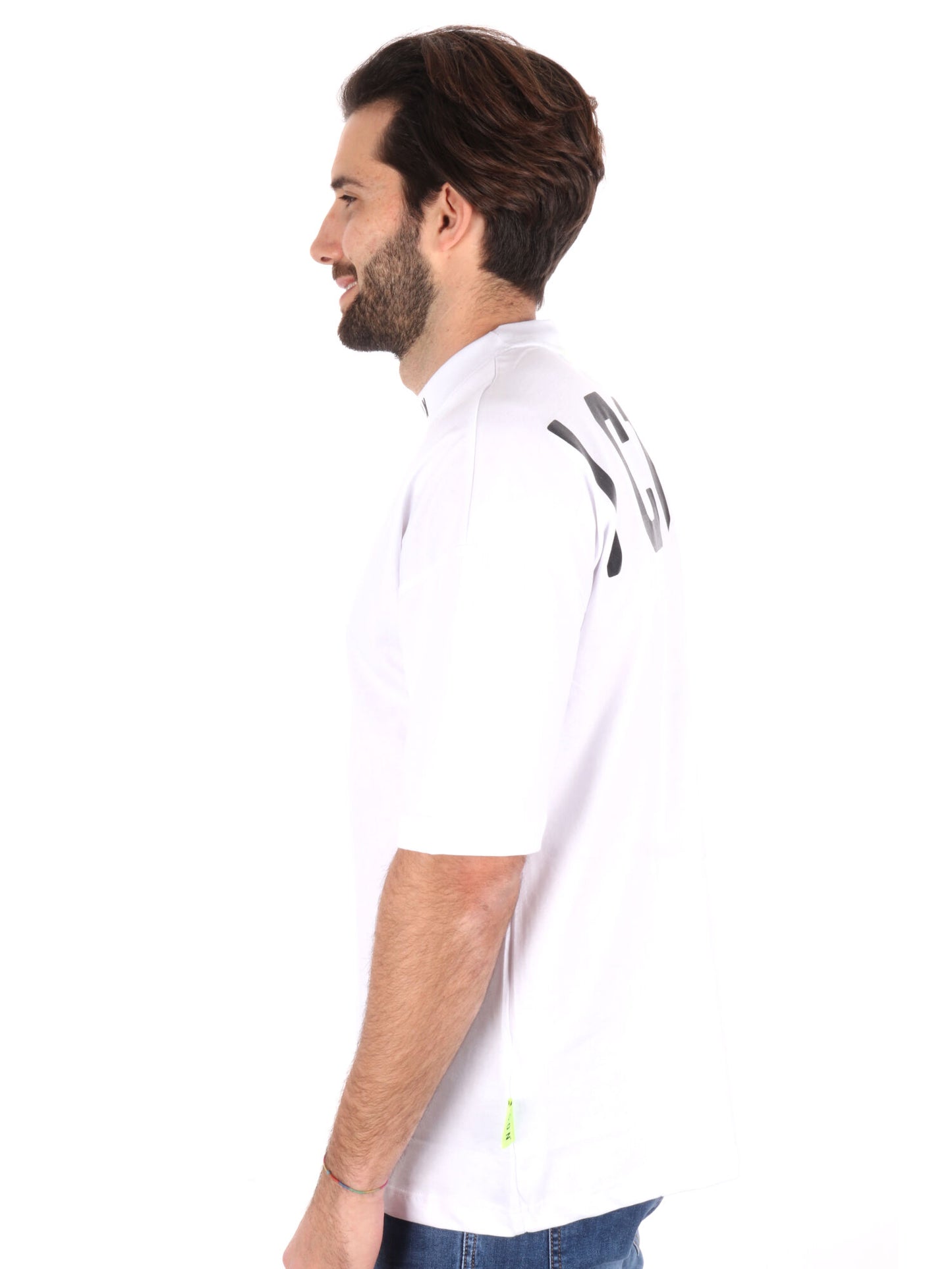 T-SHIRT LOGO SU GIROCOLLO ICON UOMO BIANCO