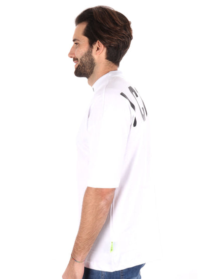 T-SHIRT LOGO SU GIROCOLLO ICON UOMO BIANCO