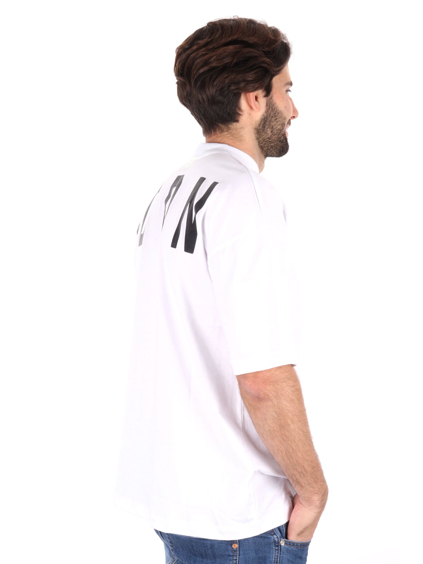 T-SHIRT LOGO SU GIROCOLLO ICON UOMO BIANCO