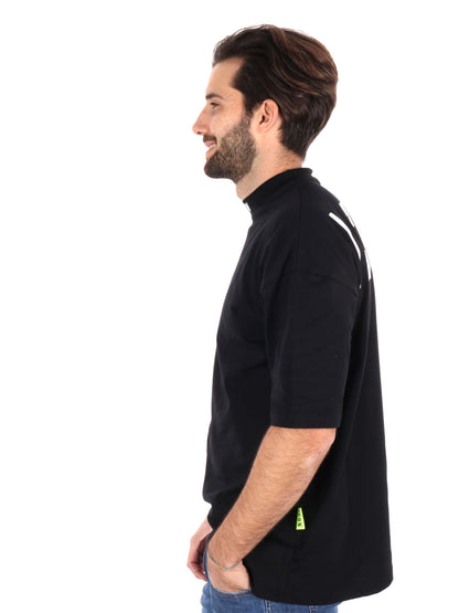 T-SHIRT LOGO SU GIROCOLLO ICON UOMO NERO