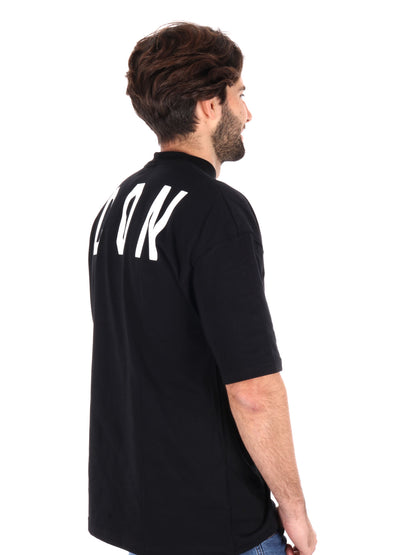 T-SHIRT LOGO SU GIROCOLLO ICON UOMO NERO