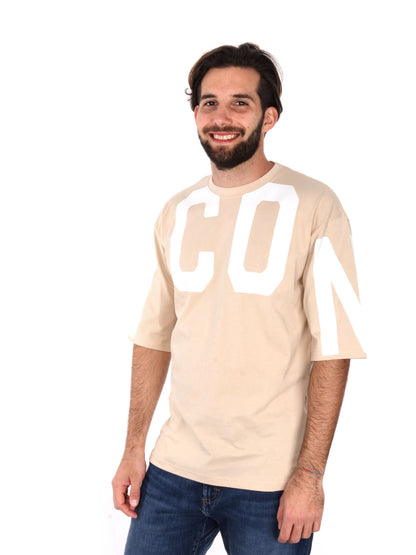 T-SHIRT MAXI LOGO ICON UOMO AVORIO