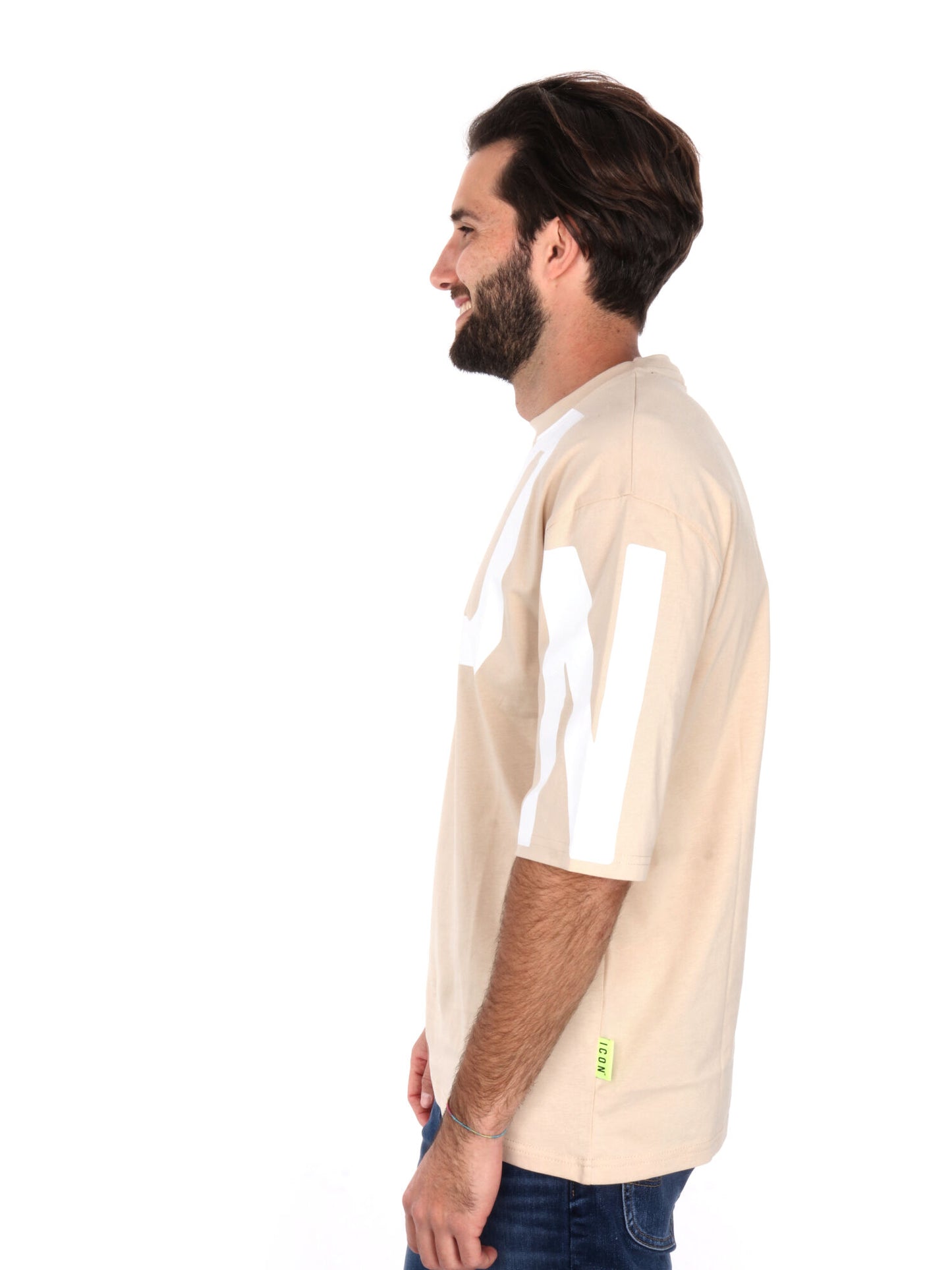 T-SHIRT MAXI LOGO ICON UOMO AVORIO