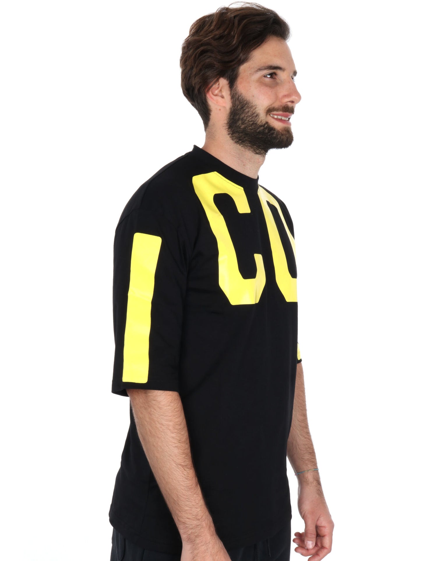 T-SHIRT MAXI LOGO ICON UOMO NERO-BIANCO
