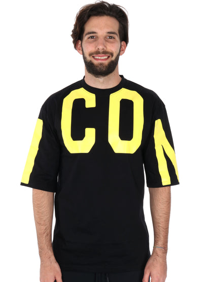 T-SHIRT MAXI LOGO ICON UOMO NERO-BIANCO