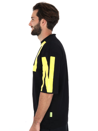 T-SHIRT MAXI LOGO ICON UOMO NERO-BIANCO