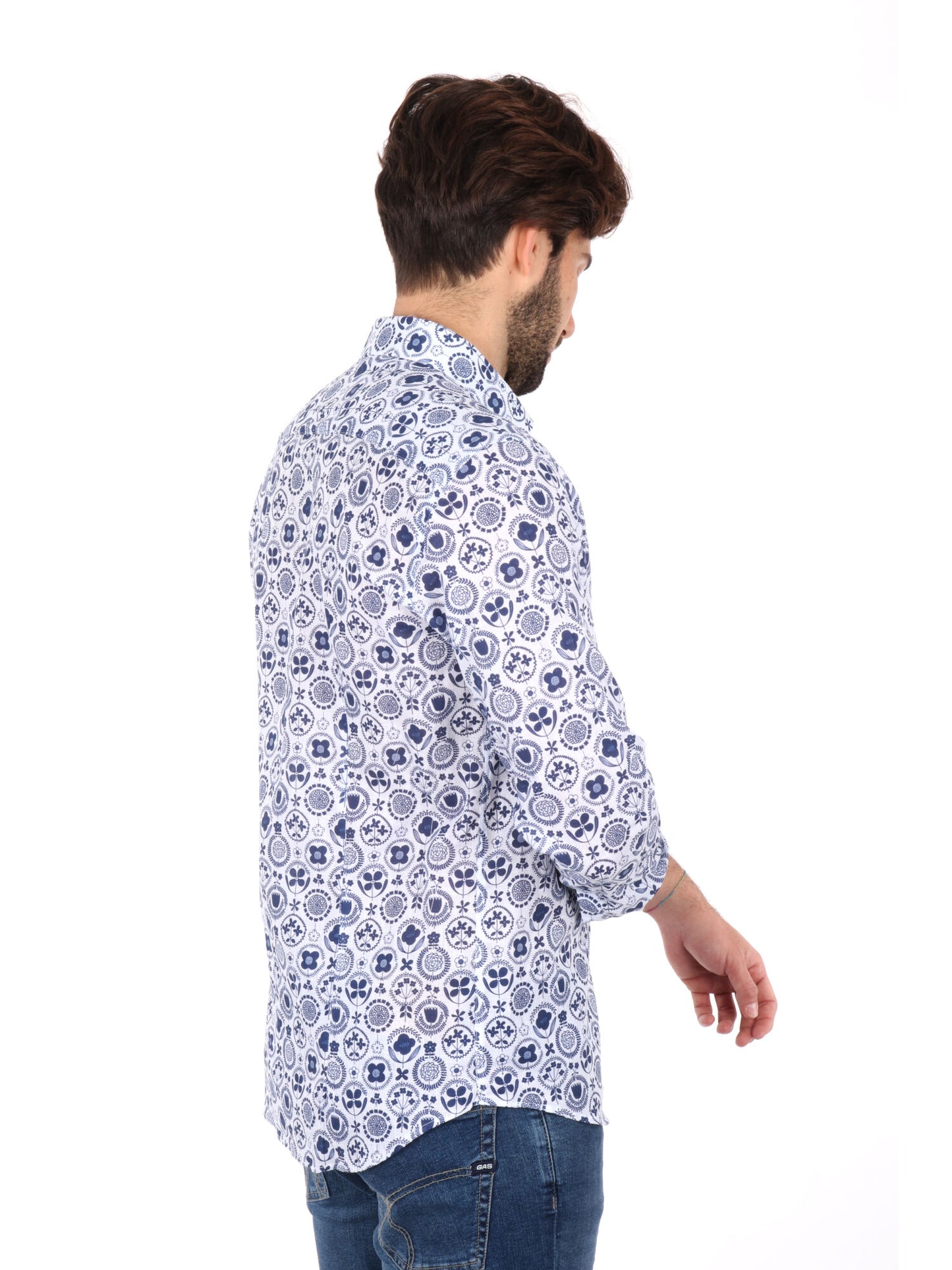 CAMICIA ISPICA FB UOMO BIANCO-BLU