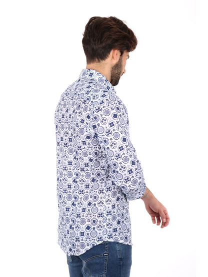 CAMICIA ISPICA FB UOMO BIANCO-BLU