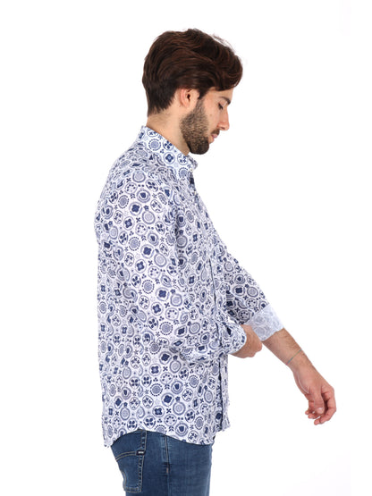 CAMICIA ISPICA FB UOMO BIANCO-BLU