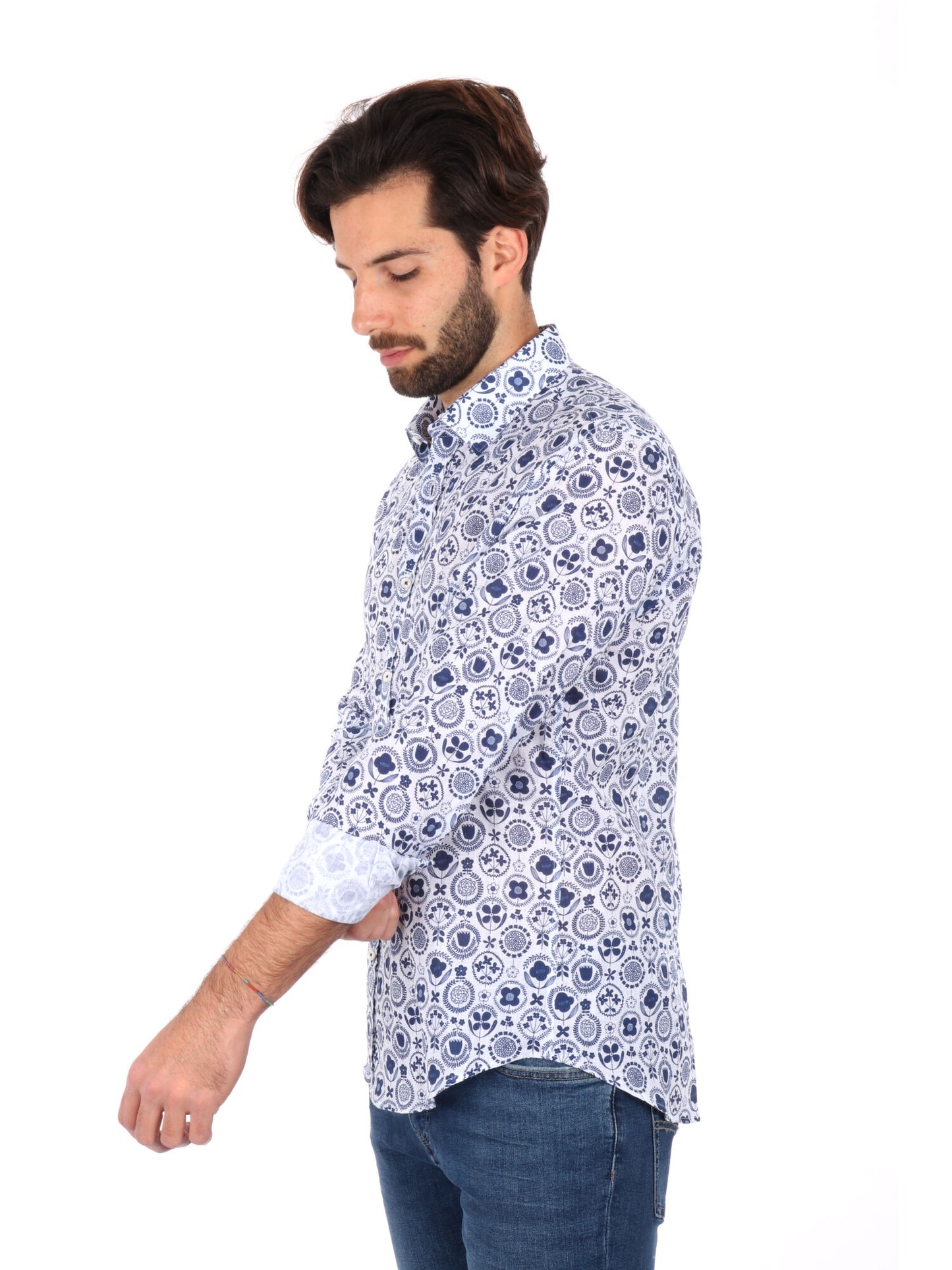 CAMICIA ISPICA FB UOMO BIANCO-BLU