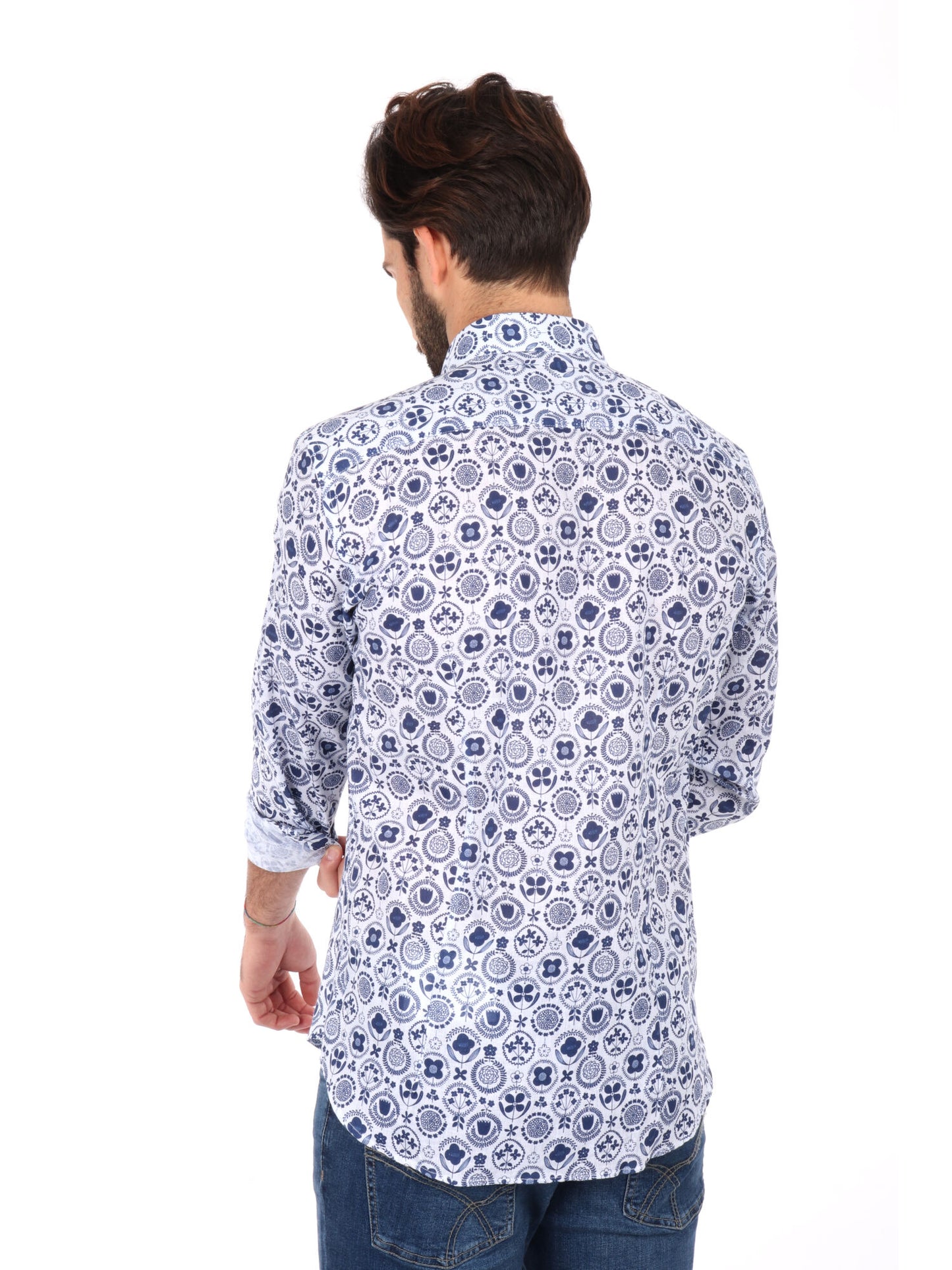 CAMICIA ISPICA FB UOMO BIANCO-BLU
