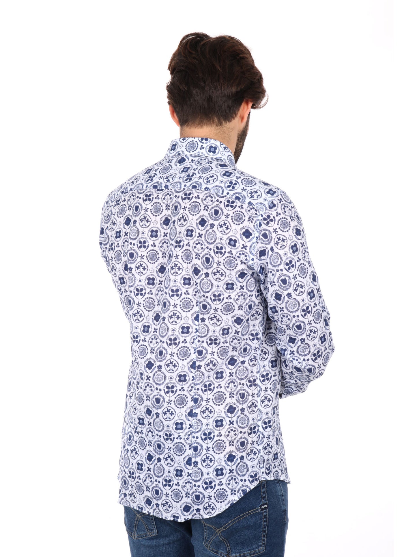 CAMICIA ISPICA FB UOMO BIANCO-BLU