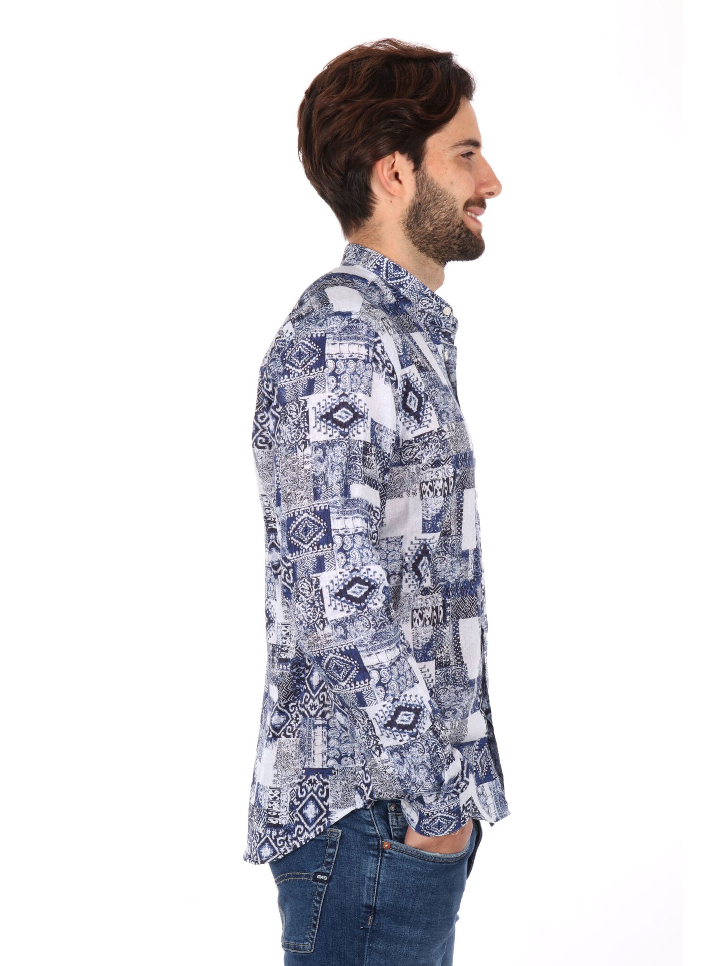 CAMICIA COLLETTO COREA ISPICA FB UOMO BLU