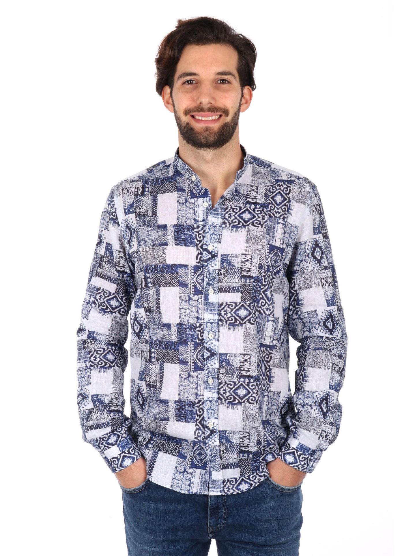 CAMICIA COLLETTO COREA ISPICA FB UOMO BLU