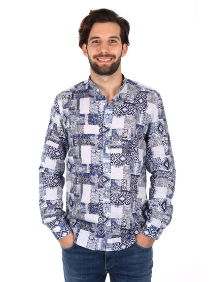 CAMICIA COLLETTO COREA ISPICA FB UOMO BLU