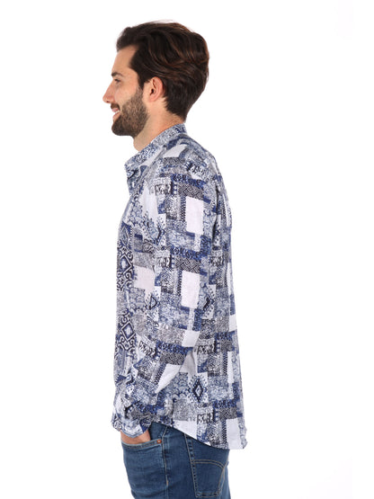 CAMICIA COLLETTO COREA ISPICA FB UOMO BLU
