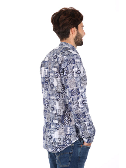 CAMICIA COLLETTO COREA ISPICA FB UOMO BLU