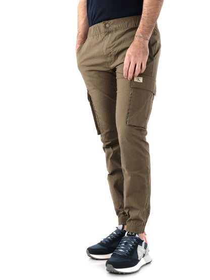 PANTALONI SKINNY CARGO CALVIN KLAIN JEANS UOMO VERDE MILITARE