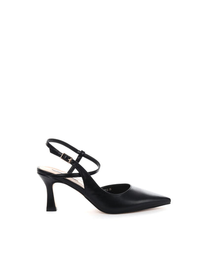 Queen Helena décolleté slingback con cinturino intrecciato da donna nero