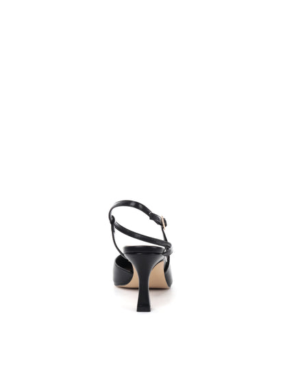 Queen Helena décolleté slingback con cinturino intrecciato da donna nero