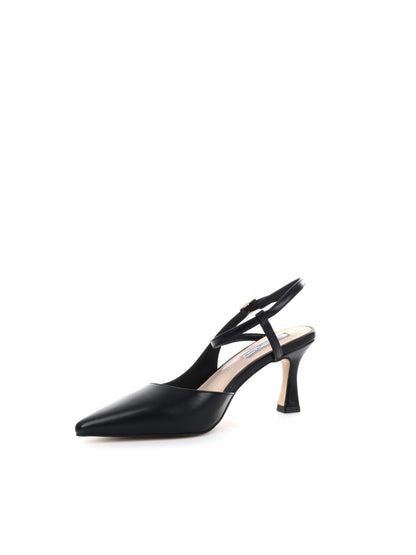Queen Helena décolleté slingback con cinturino intrecciato da donna nero