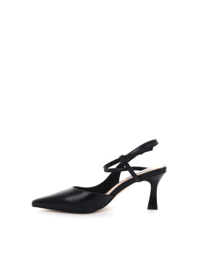 Queen Helena décolleté slingback con cinturino intrecciato da donna nero