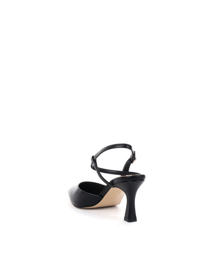Queen Helena décolleté slingback con cinturino intrecciato da donna nero