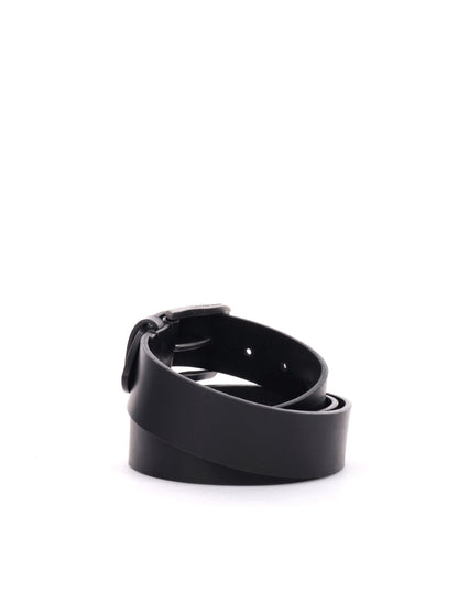 CINTURA IN PELLE CALVIN KLEIN JEANS NERO