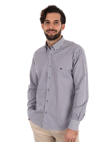 CAMICIA A RIGHE FB UOMO BLU-MARRONE